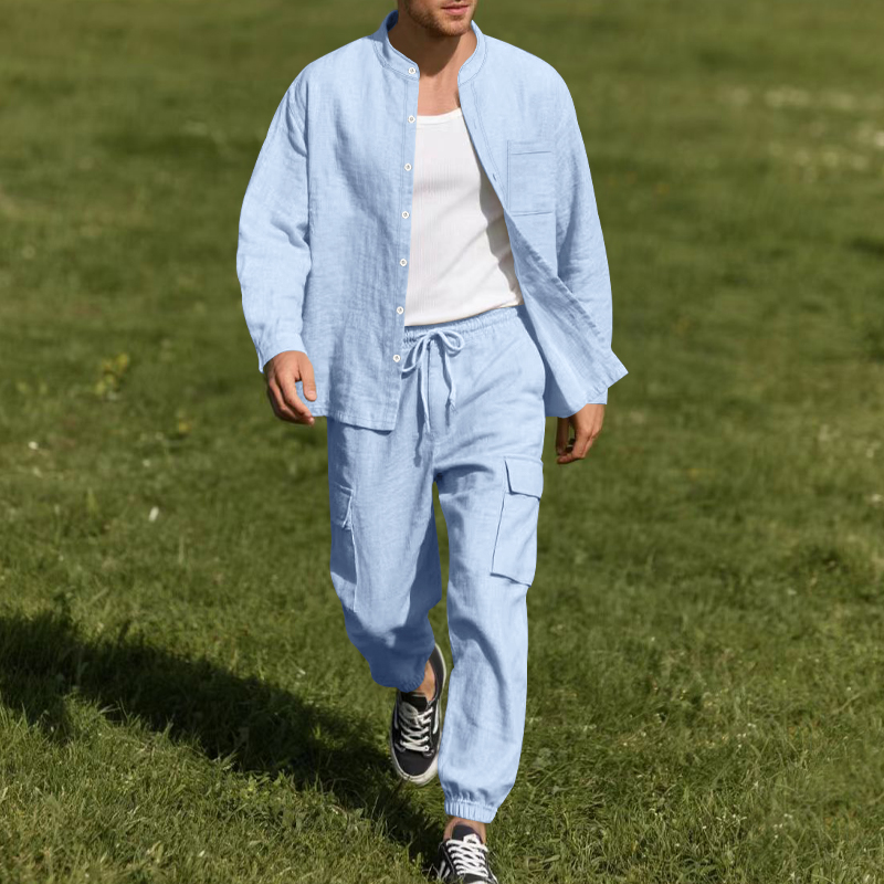 Linen Shirt Breathable - Conjunto de Dos Piezas de Lino