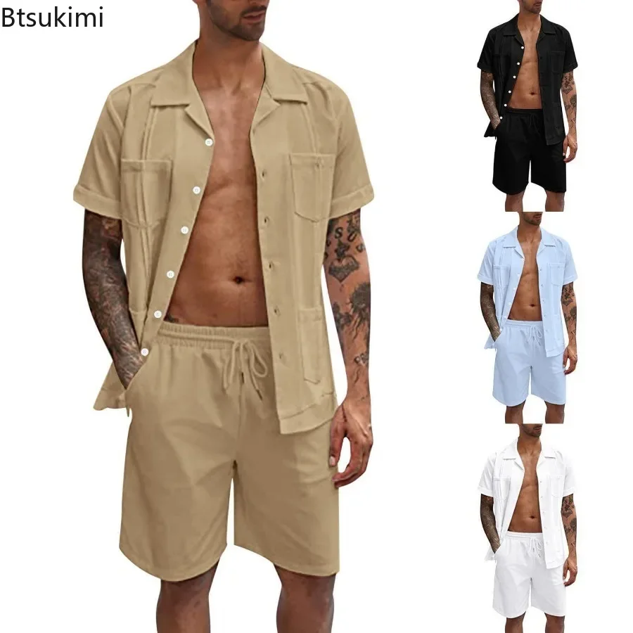 Short Linen Drawstring - Nuevos conjuntos de 2 piezas deportivos