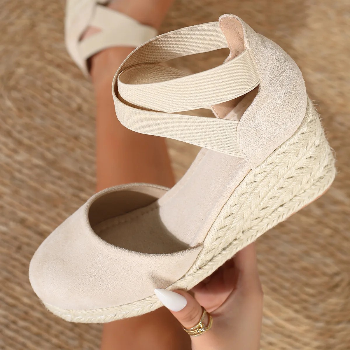 Espadrille Slip On - Sandalias de cuña tipo alpargata para