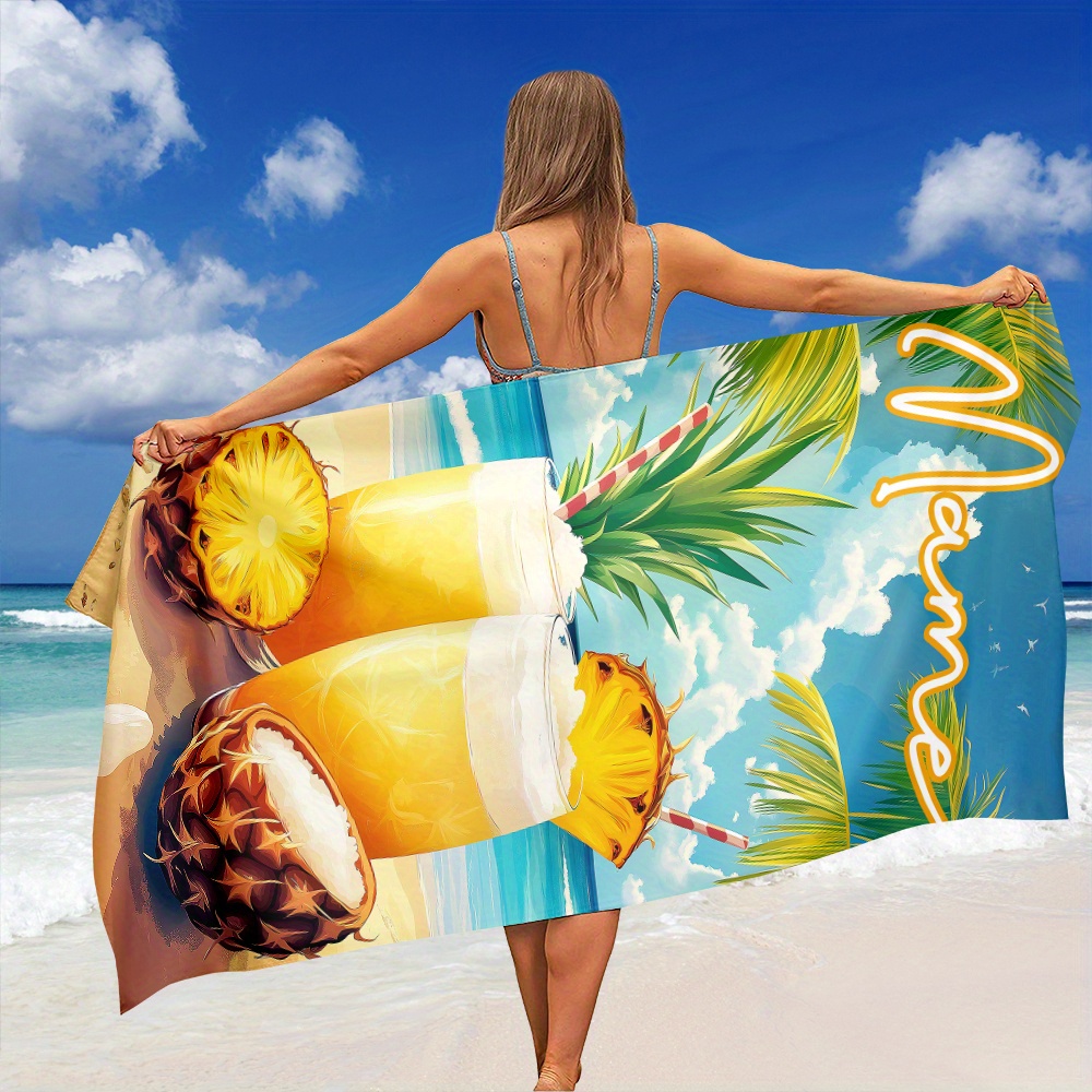 Beach Towel Large - Toalla de Playa Personalizada con Nombre/Texto,