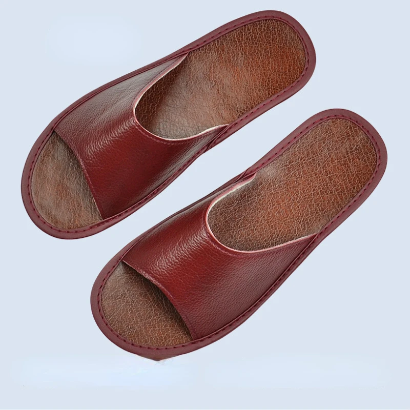 Flip Flop Leather Men - XIHAHA, zapatillas de piel de vaca
