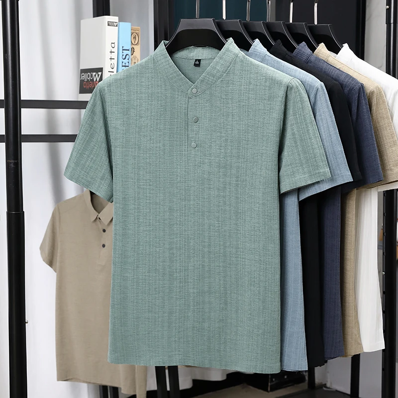 Linen Shirt Breathable - Camisas de Lino Texturizado de Manga