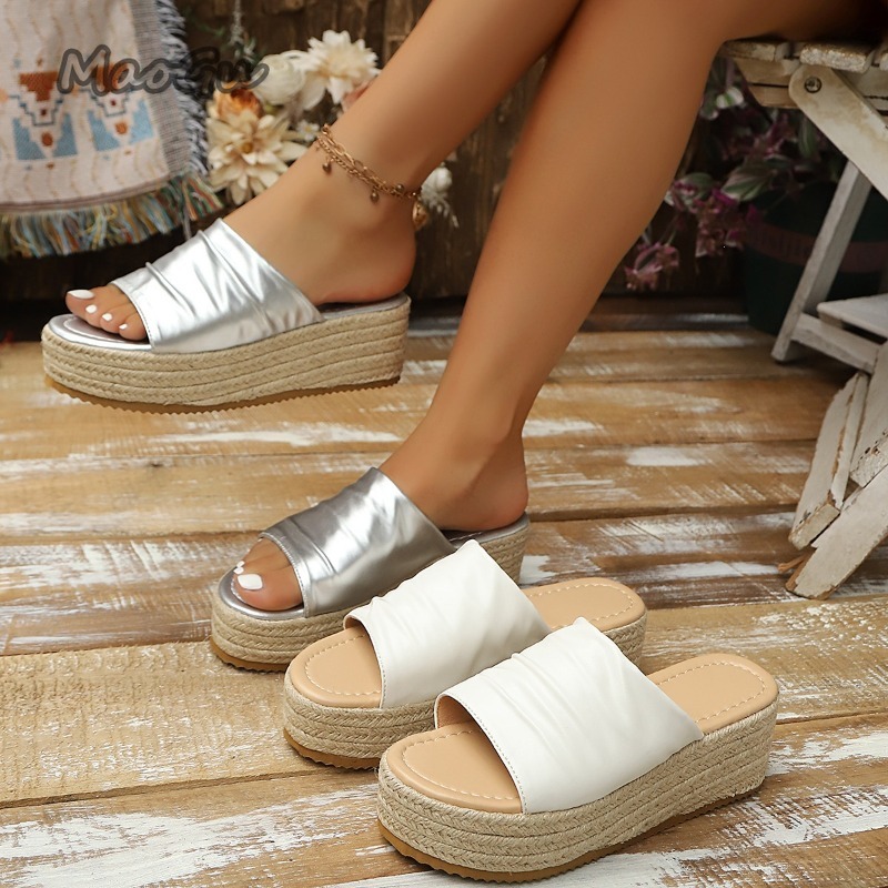 Espadrille Slip On - Sandalias de cuña con plataforma y