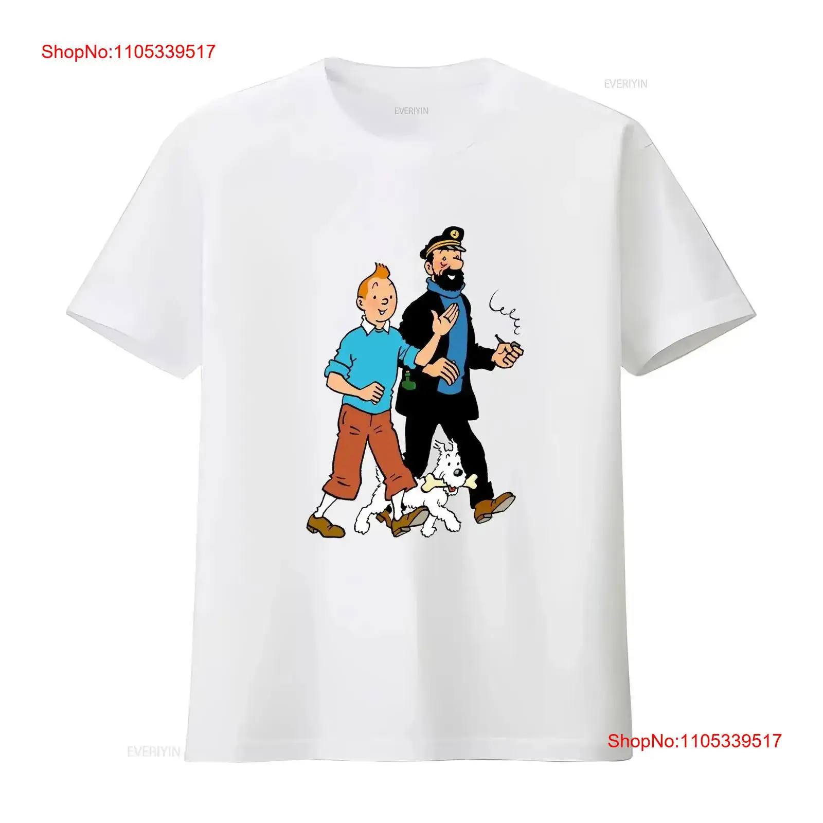 Tee Graphic Print - Camiseta Walking With Captain Haddock Comics