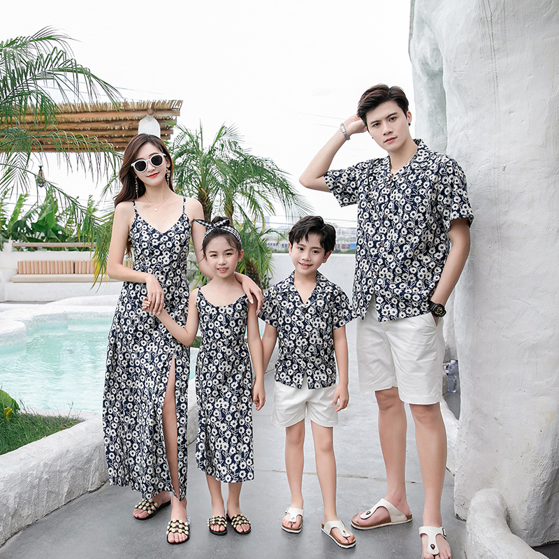 Resort Shirt Floral - Conjunto familiar a juego: Vestido maxi