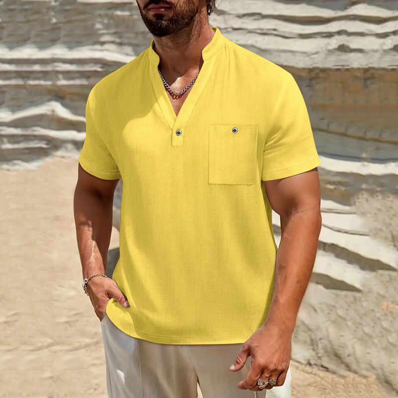 Camisa Henley de Lino y Algodó - Linen Shirt Breathable reseña y precio