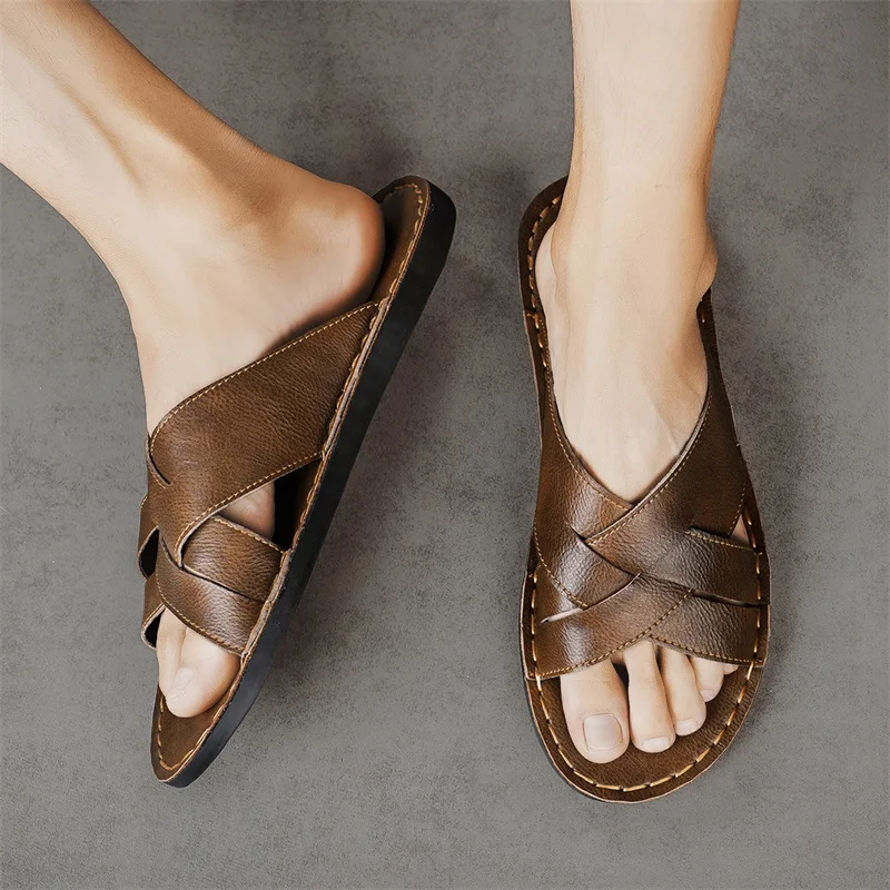 Sandalias informales de cuero  - Flip Flop Leather Men reseña y precio