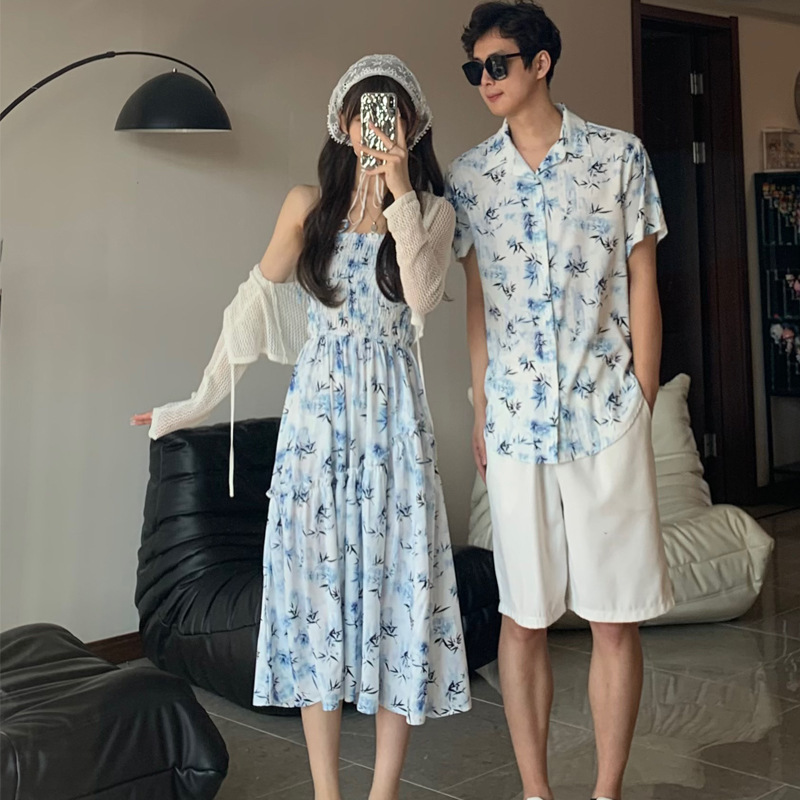 Conjunto de ropa de verano par - Resort Shirt Floral reseña y precio