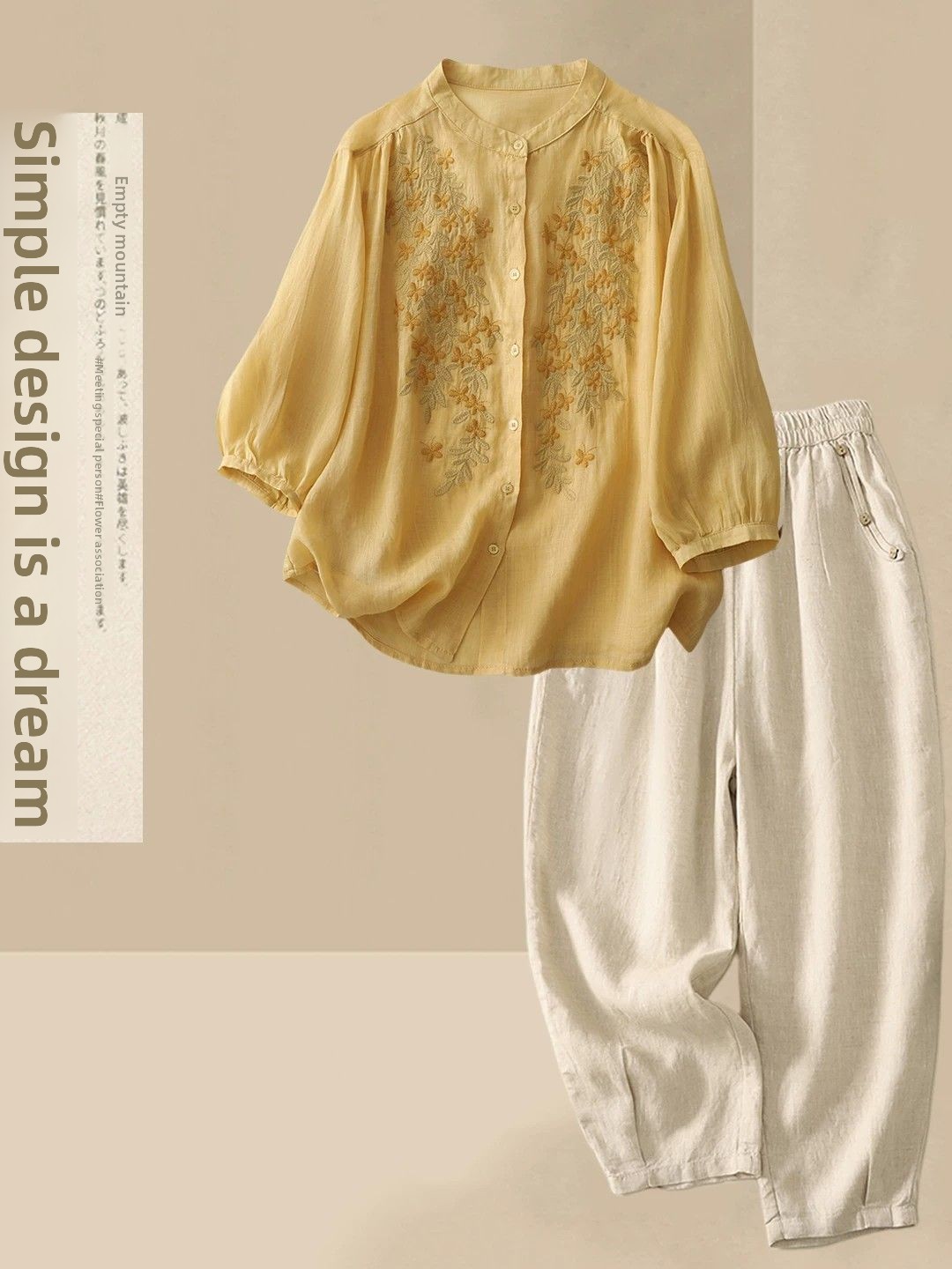 Conjunto Casual de Verano de A - Linen Shirt Breathable reseña y precio