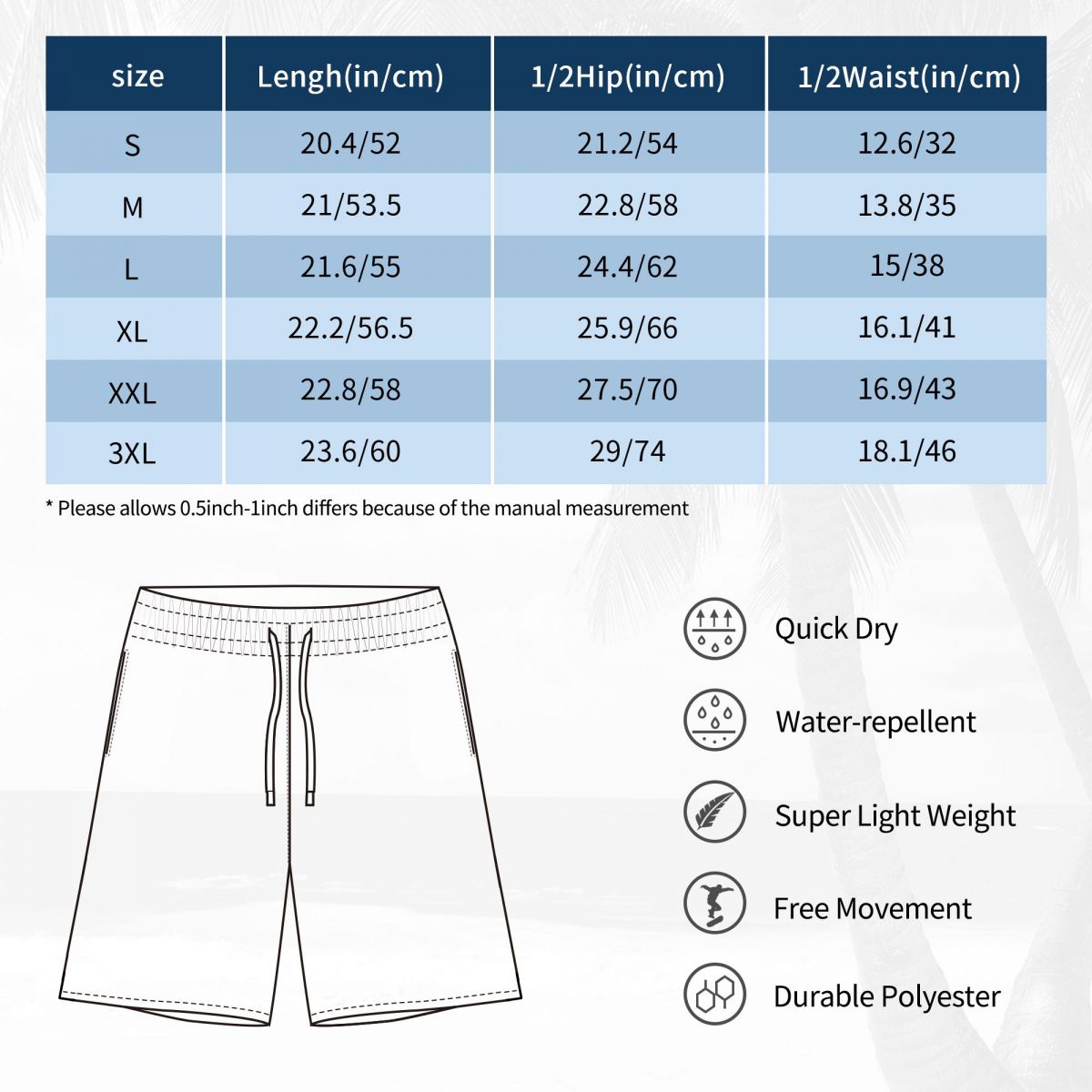 Pantalones Cortos de Playa con - Swim Trunk Quick Dry reseña y precio